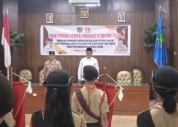Bupati Limi Lepas Kontingen Pramuka Kwarcab Bolmong Ikuti Lomba Tingkat 5 Tahun 2023 ke Cibubur