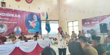 Feramitha Jadi Narasumber Seminar Pendidikan PK KNPI Boltim di Desa Lolan