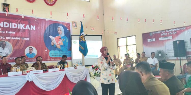Feramitha Jadi Narasumber Seminar Pendidikan PK KNPI Boltim di Desa Lolan
