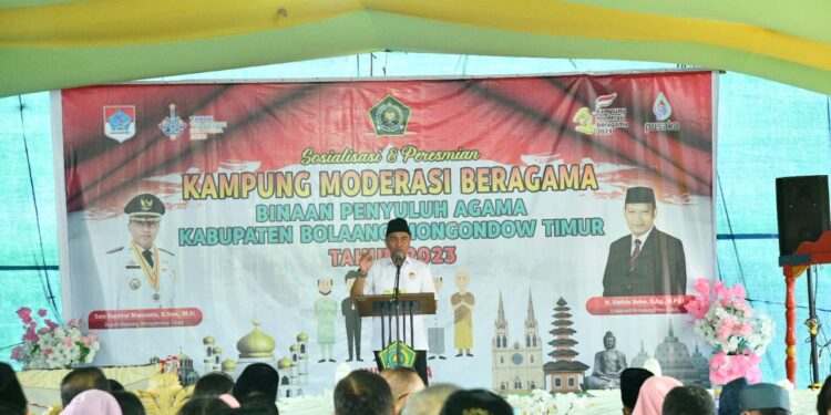 Bupati Sam Sachrul Mamonto Dukung Moderasi Beragama dalam Acara Sosialisasi dan Peresmian