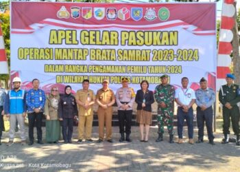 Pj Wali Kota Kotamobagu Hadiri Apel Gelar Pasukan Ops Mantap Brata Samrat