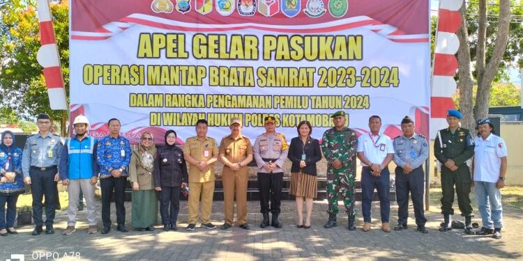 Pj Wali Kota Kotamobagu Hadiri Apel Gelar Pasukan Ops Mantap Brata Samrat