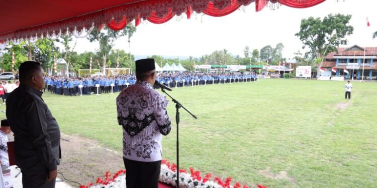 Pj Wali Kota Irup Peringatan Hari Guru, HUT PGRI dan Korpri