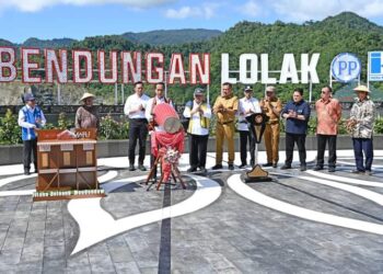 Didampingi Gubernur Sulut dan Bupati Bolmong, Presiden Jokowi Resmikan Bendungan Lolak