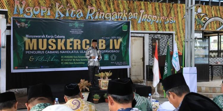 Pj Wali Kota Buka Mukercab PCNU Kotamobagu