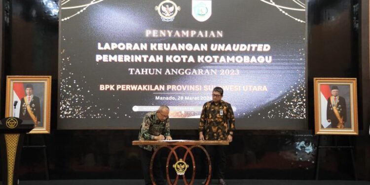 Pj Walikota Kotamobagu Serahkan Unaudited LKPD 2023 Kepada BPR RI