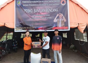 4 OPD Pemkab Bolmong Berikan Bantuan kepada Korban Erupsi Gunung Ruang Sitaro