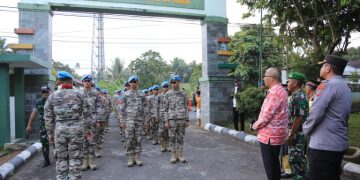 Pj Wali Kota Kotamobagu Hadiri Penyambutan Personel Satgas BGC TNI KONGA XXXIX E Monusco Kongo