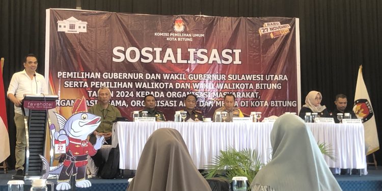 KPU Bitung Gelar Diskusi Dengan Ratusan Ormas, AKBP Albert Zai Paparkan Potensi Gangguan Jelang Pilkada