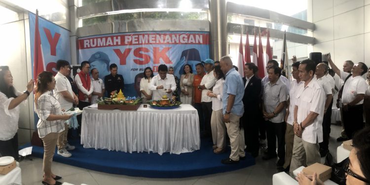 Koalisi ‘Ganti Warna’ Berkumpul Saat Peresmian Rumah Pemenangan, Cagub YSK Utus Benny Parasan di Pilkada Manado