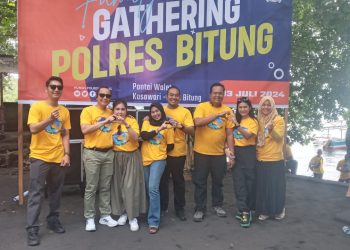 Yuk, Intip Asyiknya Family Gathering Ala Polres Bitung di Pantai Walet