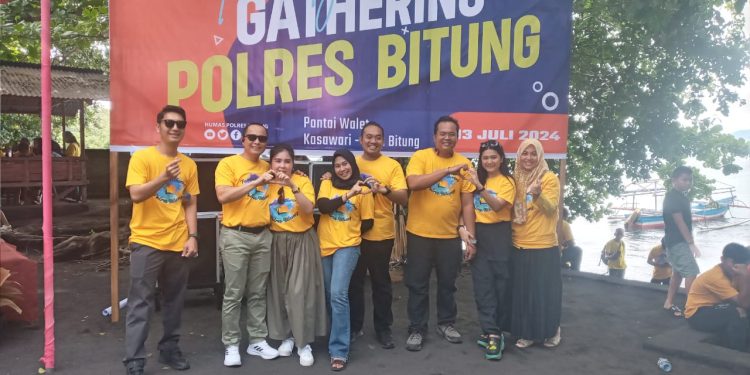 Yuk, Intip Asyiknya Family Gathering Ala Polres Bitung di Pantai Walet