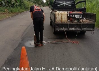 10 Paket Peningkatan Jalan PUPR Kotamobagu Hampir Selesai