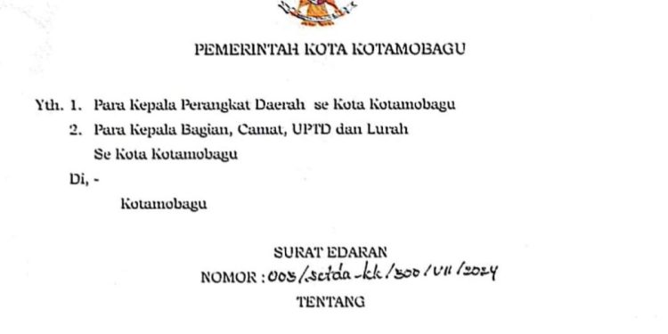 Pemkot Kotamobagu Keluarkan Edaran Terkait Judi Online