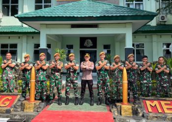 Sinergitas TNI-Polri di Bolmong, Kapolres Muhammad Chaidir Kunjungi Markas Batalion Yon Armed 19 Bogani