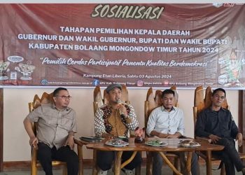 Gencarkan Sosialisasi,KPU Boltim Ajak OKP Tingkatkan Pemilih Partisipatif Penentu Kualitas Berdemokrasi