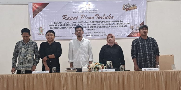 Rapat Pleno Terbuka KPU Boltim Sukses Digelar, Kenaikan Jumlah Pemilih Capai 623 Orang