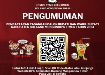 Secara Resmi, KPU Boltim Umumkan Pendaftaran Pasangan Calon Bupati Dan Wakil Bupati Pilkada Serentak 2024