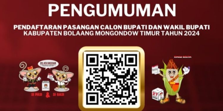Secara Resmi, KPU Boltim Umumkan Pendaftaran Pasangan Calon Bupati Dan Wakil Bupati Pilkada Serentak 2024