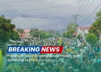 Pasangan WG-RVM Diarak Ribuan Massa Saat Mendaftar ke KPU Kotamobagu