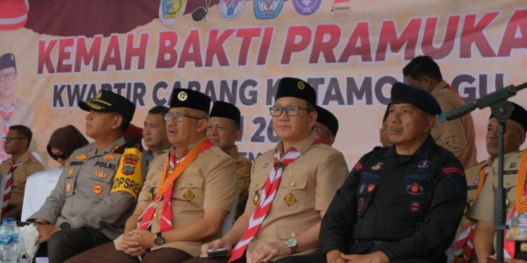 Pj Walikota Buka Kegiatan Kemah Bakti Pramuka Kwartir Cabang Kotamobagu 2024