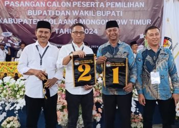 KPU Boltim Ketuk Nomor Urut Paslon Pilkada 2024