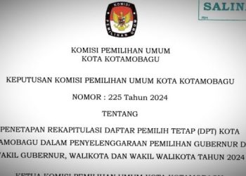 KPU Tetapkan DPT Pilkada Kotamobagu Tahun 2024, Ini Rinciannya