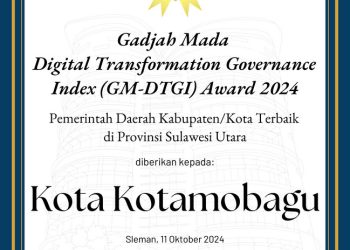 Pemkot Kotamobagu Raih GM-DTGI Award 2024