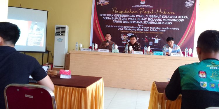 KPU Bolmong Gelar Penyuluhan Produk Hukum Pilkada 2024 Bersama Insan Pers