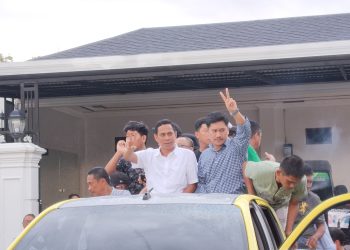 Sambut Kemenangan,Arak Arakan Ribuan Massa The Winner Keliling Kotamobagu