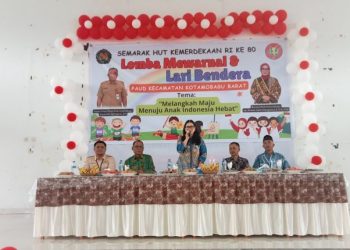Ny. Resty A Mangkat Somba Buka Lomba Mewarnai dan Lari Bendera Antar TK Se-Kecamatan Kotamobagu Barat
