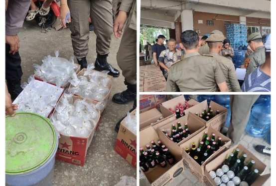 Pemkot Kotamobagu Gelar Operasi Besar, Ribuan Botol Miras Ilegal Disita