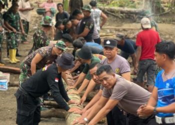 Kerja Nyata TNI–Polri di Desa Lobong: Bangun Akses Baru untuk Masyarakat