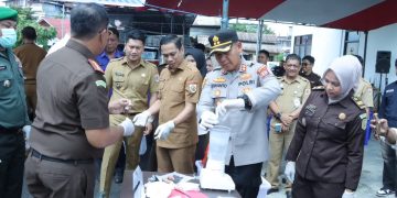 Wujud Sinergitas Penegak Hukum, Kapolres Kotamobagu Hadiri Pemusnahan Babuk