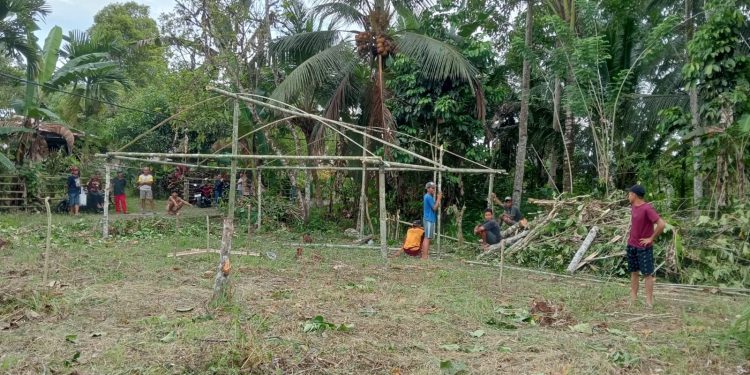 Babinsa Turun ke Lapangan, Pembangunan Koperasi Merah Putih Desa Kanaan Dimulai